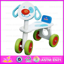 2015 Best Kids Christmas Gift Kids Tricycle Toy, Safety Baby Wooden Tricycle, Most Popular Wooden Four-Wheeler Wisting Car W16A002